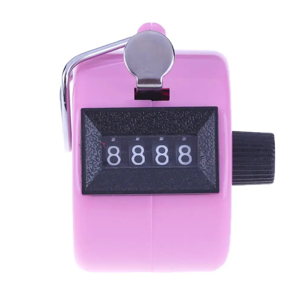 4 Digit Number Counters Hand Finger Mechanical Manual Counting Tally Clicker Timer Outdoor Sport Golf Soccer Counter Key Ring