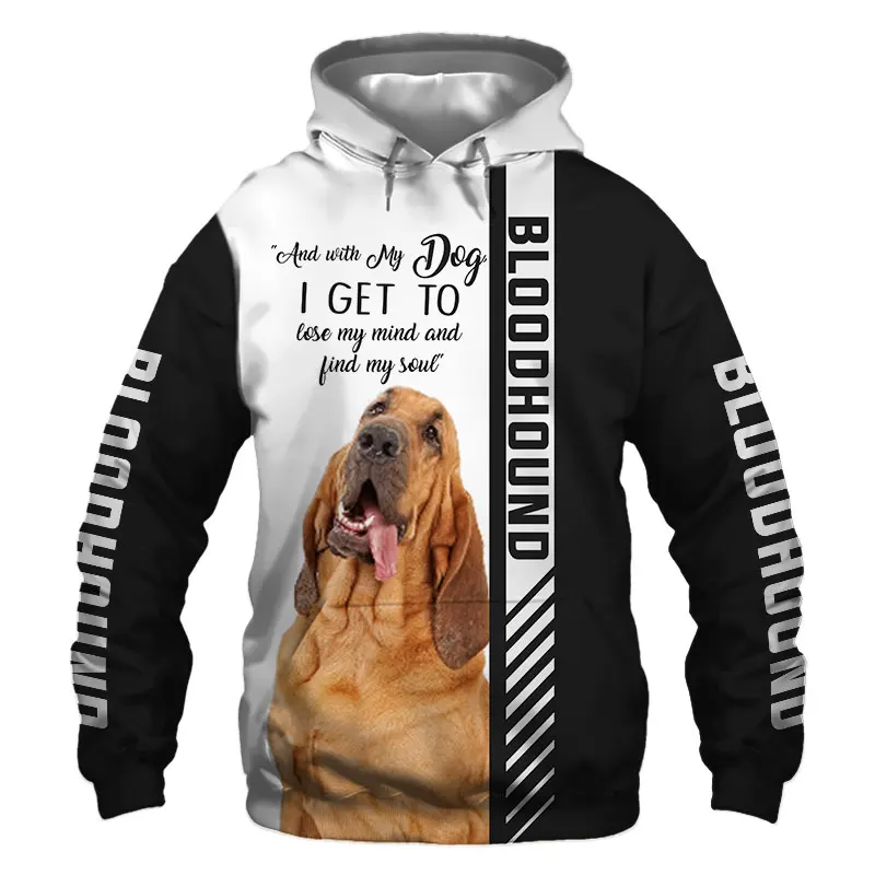 Animal Bloodhound Dog 3D Printed Jacket Men/Women Harajuku Hoodie Unisex Casual Streetwear Sweatshirt Pullover Sudaderas DW02267