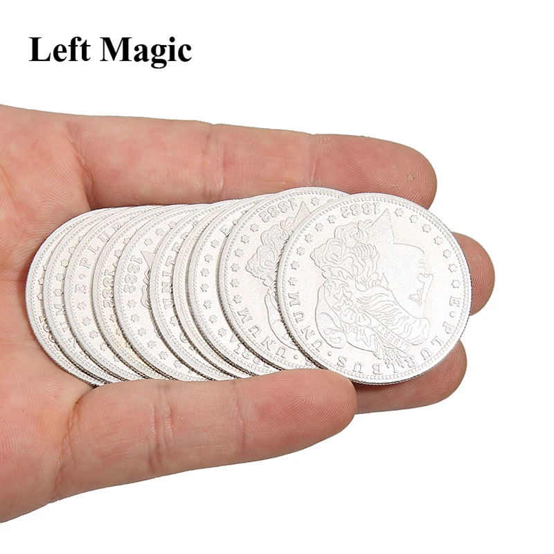 

5 Pcs Palming Coins (Morgan Version) Magic Tricks Super Thin Magia Coin Close Up Street Illusion Accessories Gimmick Prop Comedy
