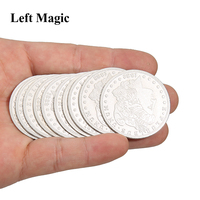 5 Pcs Palming Coins (Morgan Version) Magic Tricks Super Thin Magia Coin Close Up Street Illusion Accessories Gimmick Prop Comedy