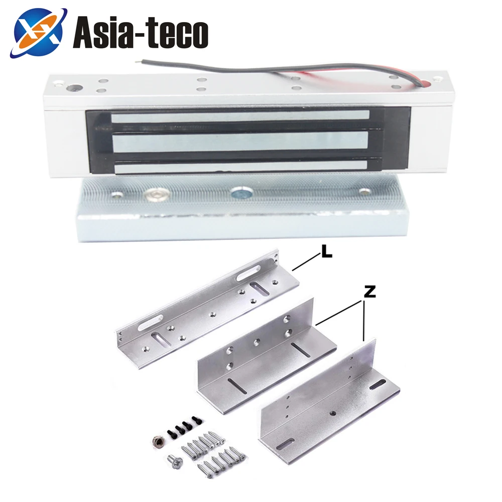 

180kg 350lbs 280KG 600lbs Electric Magnetic Lock DC 12V Single Door Electromagnetic Lock with 180 / 280 ZL Bracket