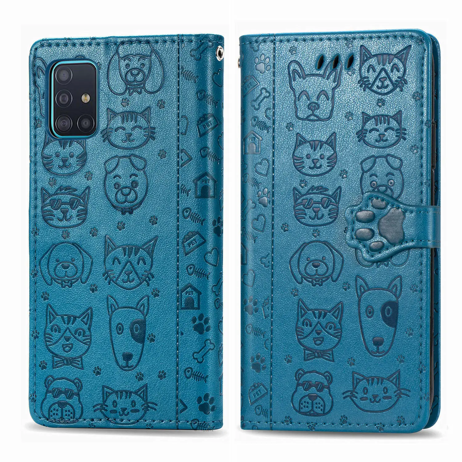 Cartoon Animal Leather wallet case For Samsung Galaxy A21S M21 A51 A71 A50 A30S A70 S20 Plus Ultra S10 Note 10 Lite A41 cat Dog