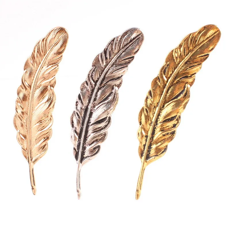 JUCHAO Fashion Trend Large Leaf Brooch High Quality  Feather Pin Men Women Overcoat Accessories