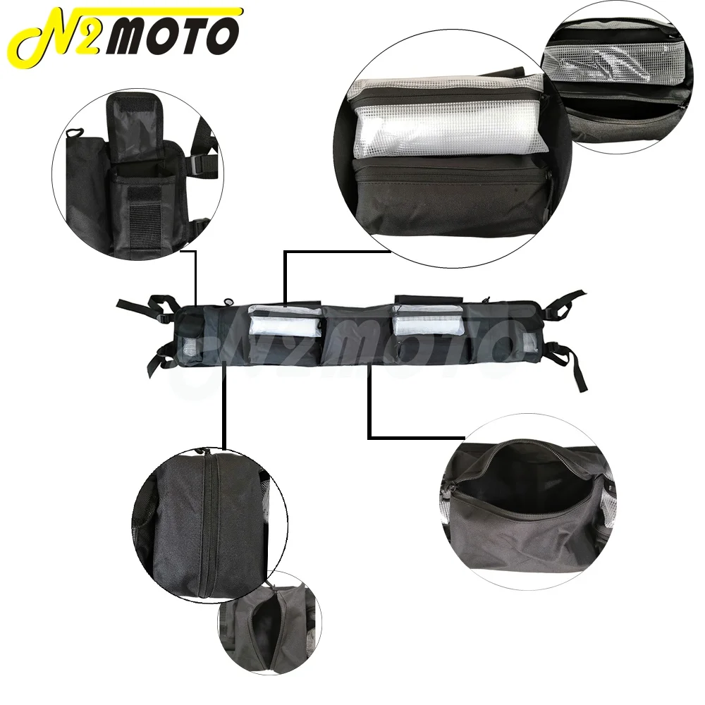 UTVs Roll Cage Organizer Case Gear Bags Storage Bag Great Tools Storage Solution Black for Polaris Yamaha Kawasaki Honda Can-AM