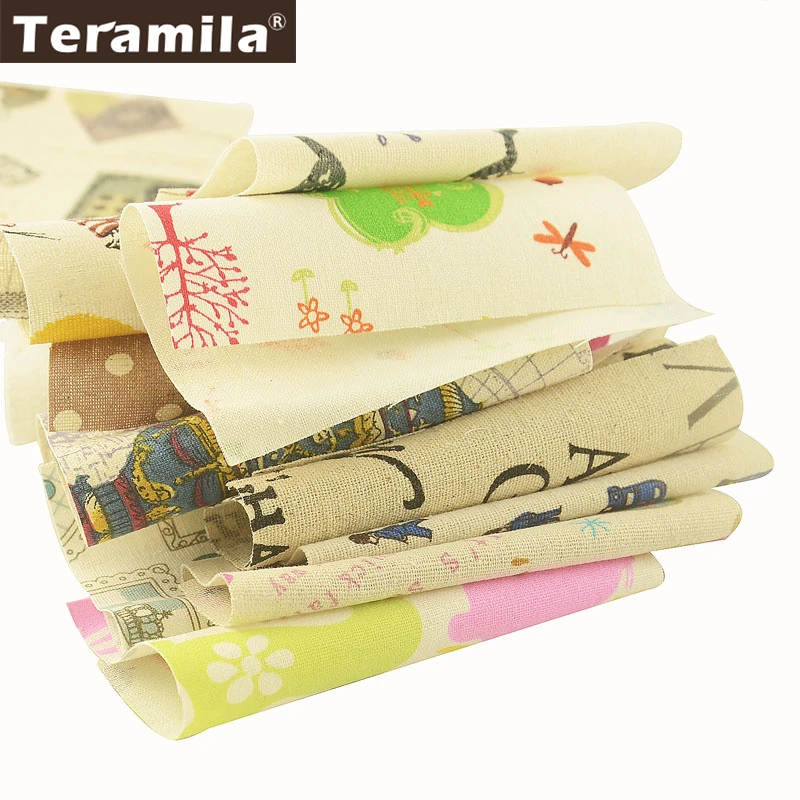 Teramila Tela di Cotone Tessuto di Lino Fabric20 Pcs/Lot 12x12cm Telas Tissus FAI DA TE Fatti A Mano Da Cucire Zakka Cuscino trapunte E Piumoni Borsa Patchwork