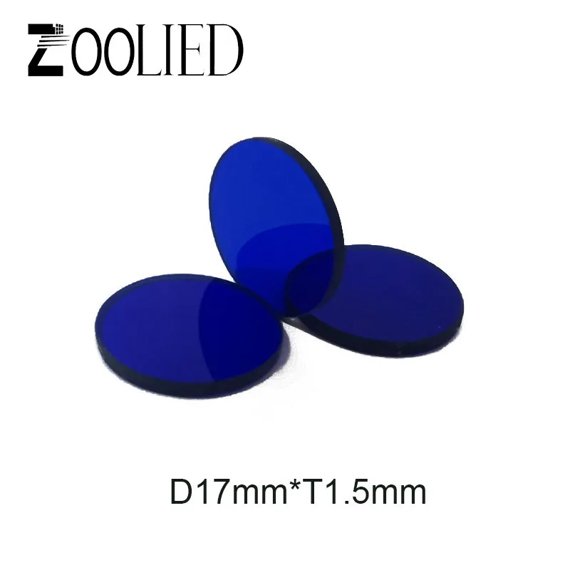 

D17mm*T1.5mm 2PCS/LOT QB5 Optical Bandpass Filters Blue High transmittance Color Glass wavelength 510nm for Dark Field Microscop