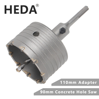 HEDA 90mm Concrete Carbide Alloy Core Hole Saw SDS PLUS Electric Hollow Drill Bit Air Conditioning Pipe Cement Stone