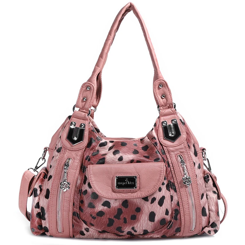 Women Soft PU Leather Handbags Luxury Large Capacity Shoulder Bags Multi-pocket Shopping Crossbody Bag Fashion Leopard Tote Bags