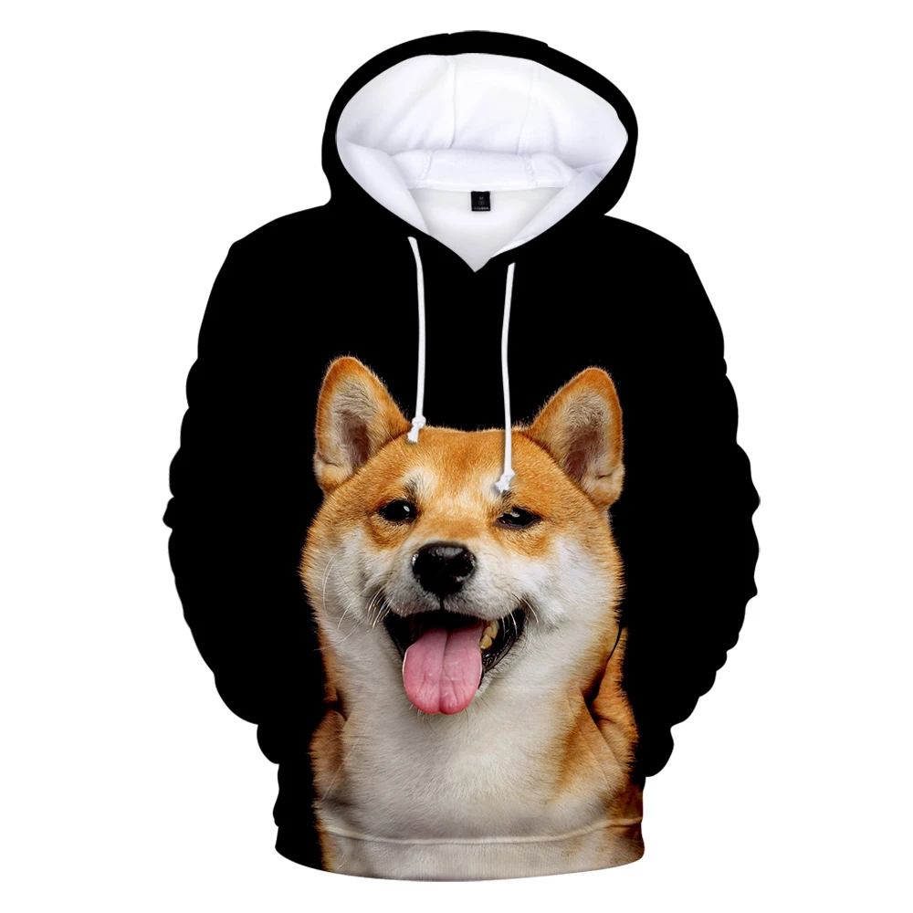 Autumn Shiba Inu 3D Hoodie Men Women Sweatshirts Harajuku Fashion Long Sleeve Hooded Boys Girls Black Pullovers Oversized