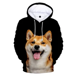 Sweat à capuche à manches longues pour hommes et femmes, pulls à capuche noirs, Shiba Inu 3D, PVD, Harajuku, garçons et filles, mode automne