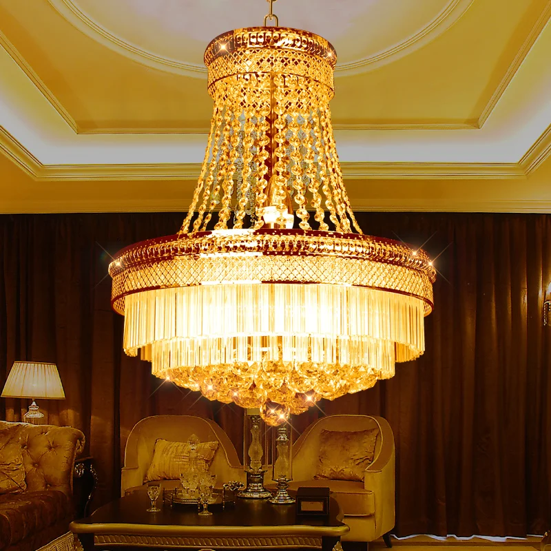 

Top Sale Gold Living Room Light Fixture Modern Dining Room Crystal Chandelier Luxury Fashion Lamp For Hanging Dia46*H55cm