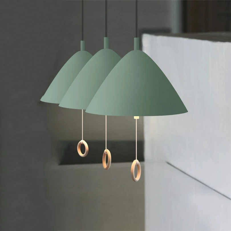 Designer Pendant Light Hangingsimple Macaron Restaurant Dinning Room Lights Bedroom Bedside Lamp Pull Switch Light Fixtures E27