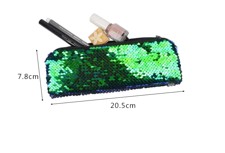 New ladies sequin bag mermaid sequin cosmetic bag student pencil case with zipper fashion sequin storage bag