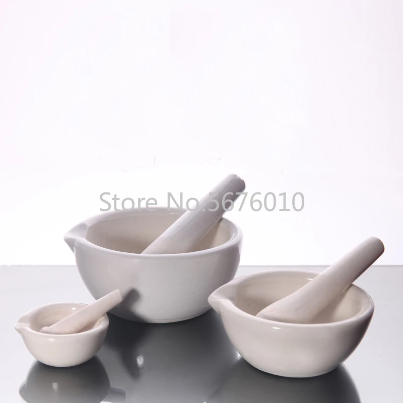 Ceramic Mortar with Pestle Grinding Bowl of Mashed Chemistry Laboratory Equipment  Pharmacy Mortar for Pounding