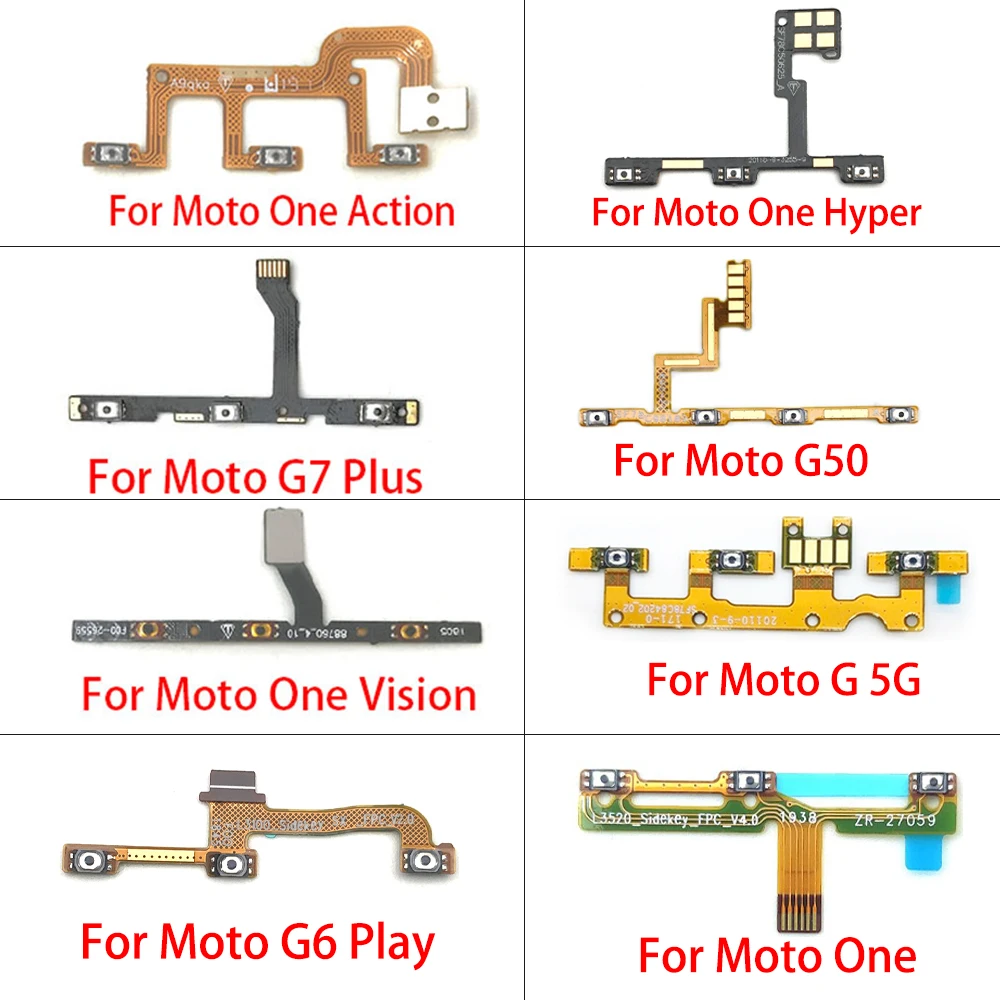 10 قطعة ، تشغيل/إيقاف حجم مفتاح زر كابل ل Moto G30 G50 Power 5G Style One Vision Fusion Plus Hyper E6 G7 G8 Play Power Lite #1
