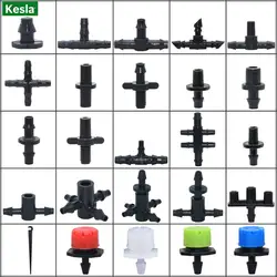 KESLA conector de riego de jardín, accesorio de riego con púas, codo en T Doble, individual, Flecha de goteo, acoplamiento cruzado, manguera de 3/5 4/7mm