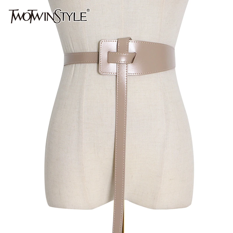 TWOTWINSTYEL Oversized Fashionable Belt For Women Solid Casual Korean Minimalist Belts Female Fashion New Accessories 2020 New