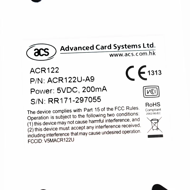 Imagem -03 - Leitor Gravador de Nfc Acr122u 13.56mhz Copiador Duplicador Rfid Mais Peças de Cartão Uid Mais Peças de Tag Uid Mais Software Sdk