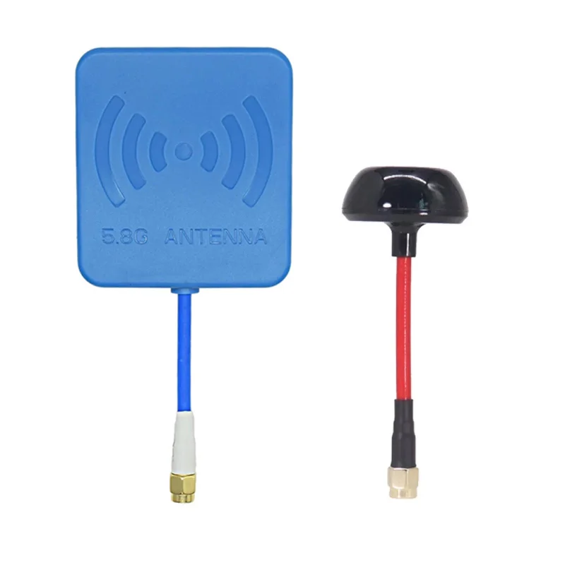 1 Pair 5.8G FPV 3dBi Omnidirectional Mushroom Receiver Antenna and 14dBi High Gain Directional Patch Antenna SMA RP-SMA Male