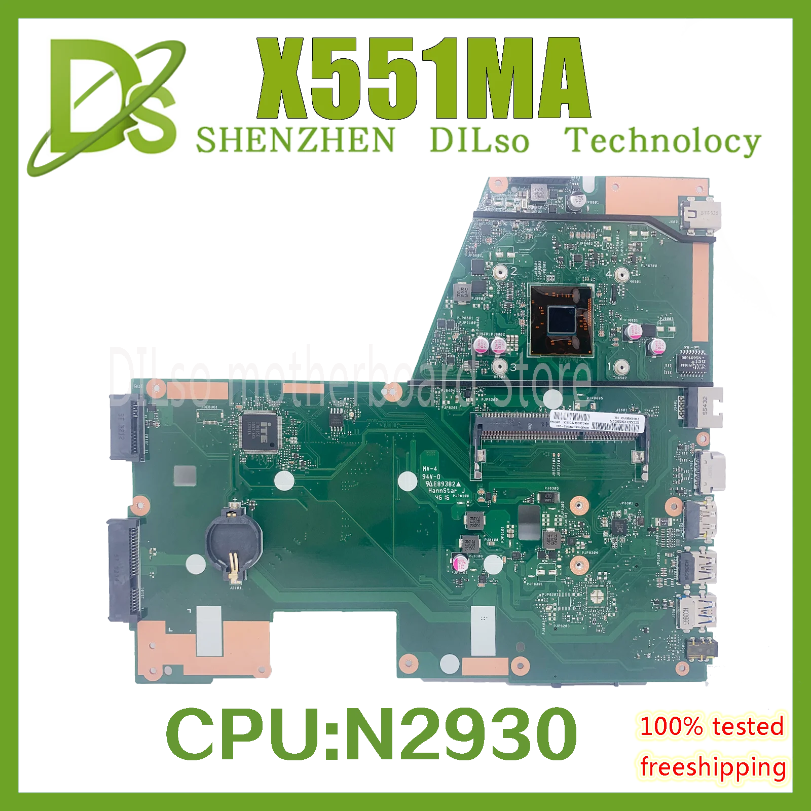 KEFU X551MA Notebook Motherboard untuk ASUS X551MA F551MA D550M Motherboard dengan N2930 CPU 100% Sepenuhnya Diuji