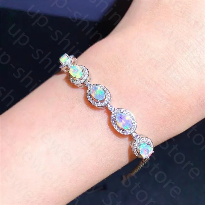 

Summer new style 925 silver inlaid natural opal bracelet, women's bracelet, fine inlaid, luxurious atmosphere