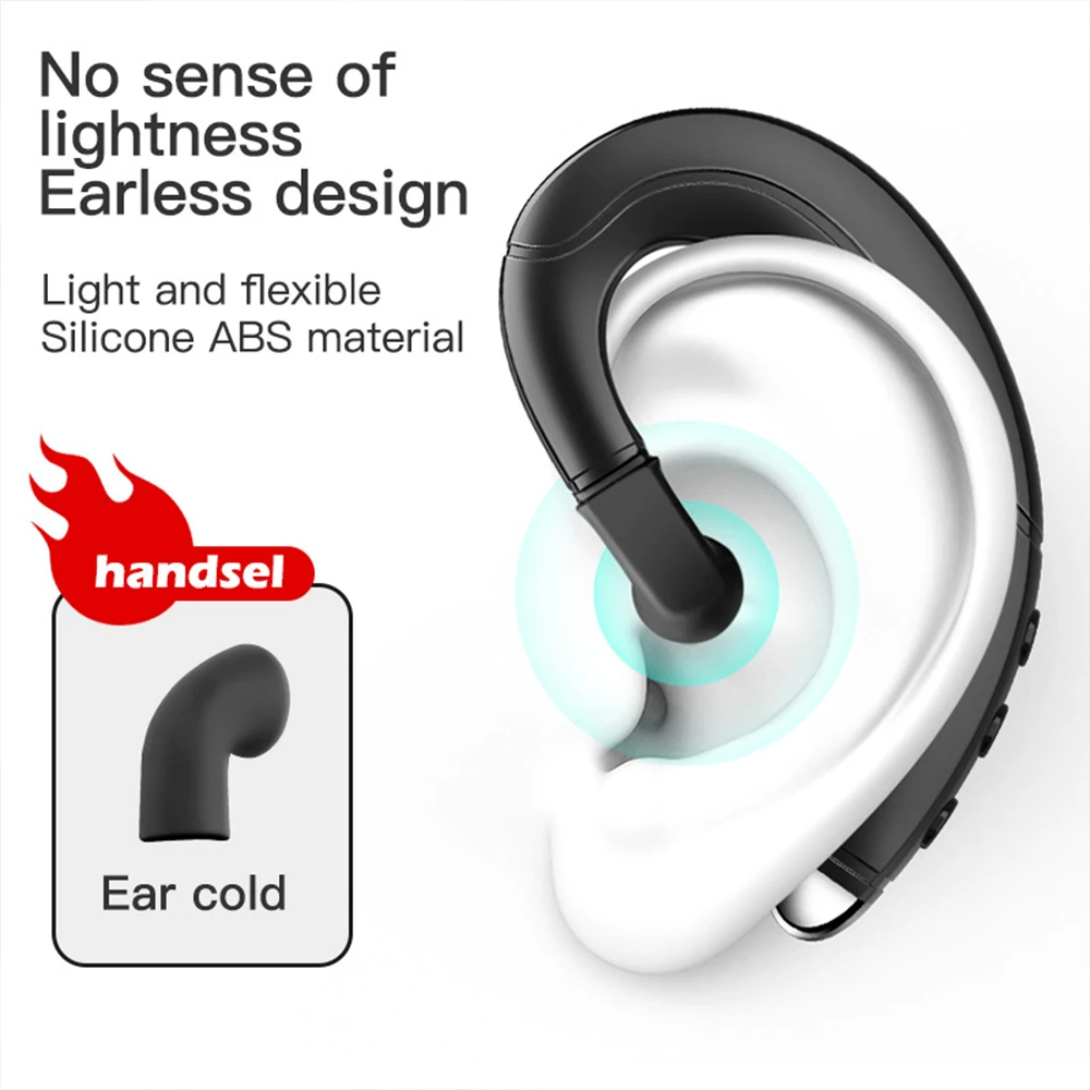 New Air Conduction Portable Ear-Hook Wireless Bluetooth Compatible Earphones Sport Waterproof Hands-Free Headset With Micrphone