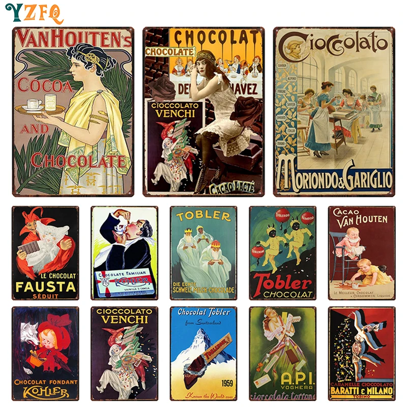

【YZFQ 】Food Sign Vintage Tin Plate Candy Bar Poster Metal Wall Pub Cofe Restaurant Kitchen Home Art Decoracion DU-11954B