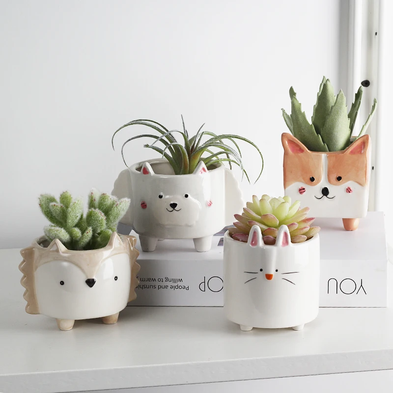 Ceramic flower pot Cartoon Animal plant macetas balcony decorations vaso suculenta planter vertical garden pots cute flowerpot