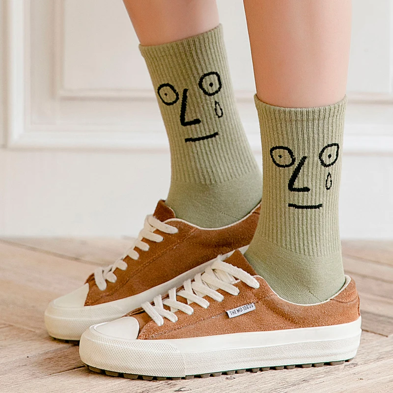 Unisex Surprise Mid Men Socks Harajuku Colorful Funny Socks Men 100 Cotton 1 Pair Kawaii  Calcetines Hombre StreetwearSize 35-42