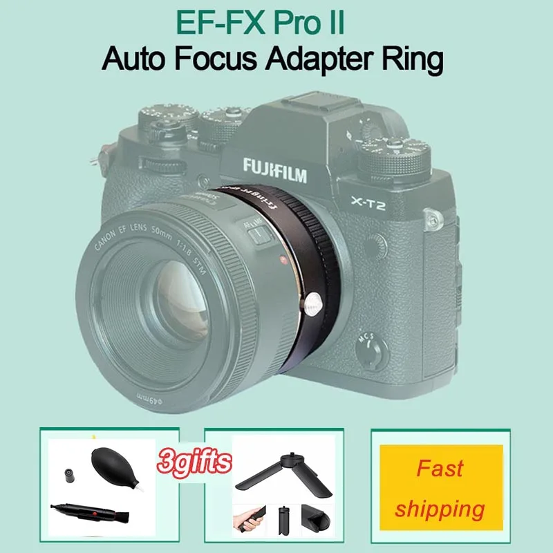 

Fringer EF-FX PRO II Auto Focus Adapter to Fujifilm Mount for Canon EF Lens Compatible FOR Fujifilm X-E EF-FX2 PRO X-H X-T X-PRO