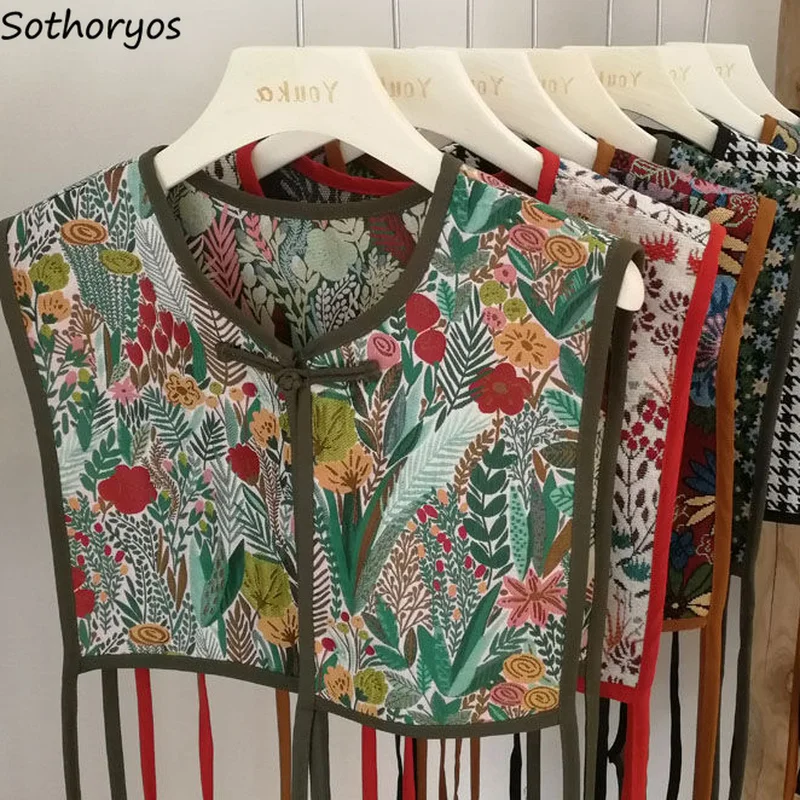 Shrugs Women Design Belt Floral Embroidery Retro Bolero Fashion Outwear O-neck Shawl Ethnic Style All-match Capes Elegant Femme