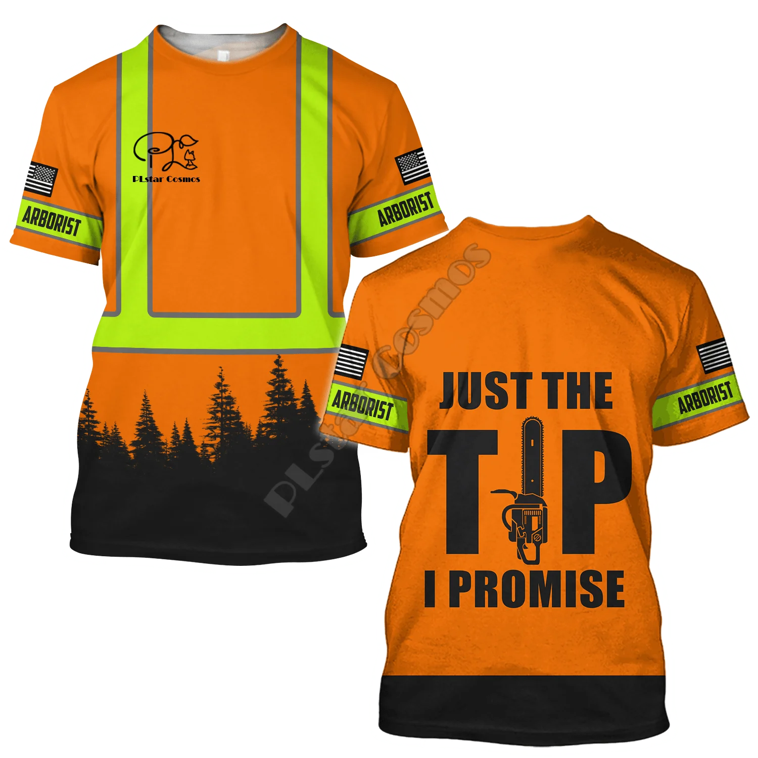 PLstar Cosmos 2021NewFashion 3DPrint Arborist  Job Worker Unisex Men/Women Harajuku Streetwear Funny Short Sleeve T-shirt W14