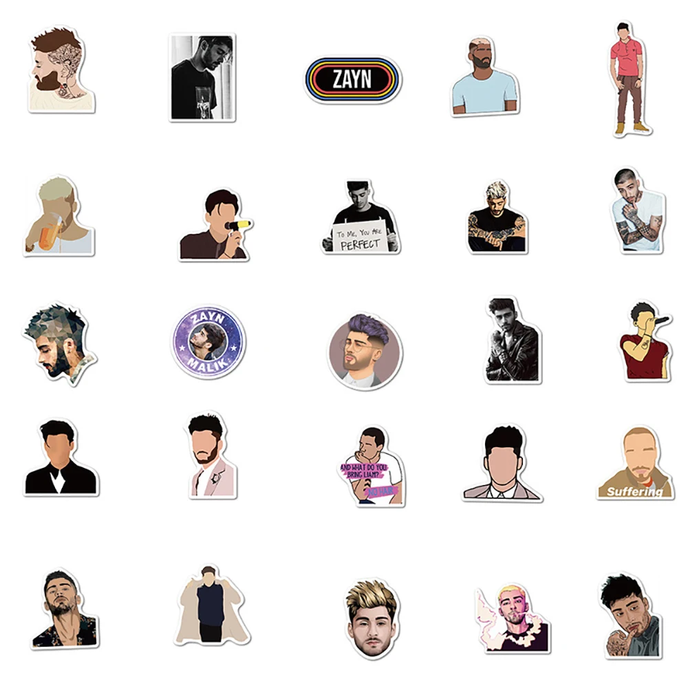 10/30/50PCS British Singer Zayn Malik Stickers Waterproof Snowboard Laptop Luggage Guitar Graffiti Decal Sticker for Kid Toys