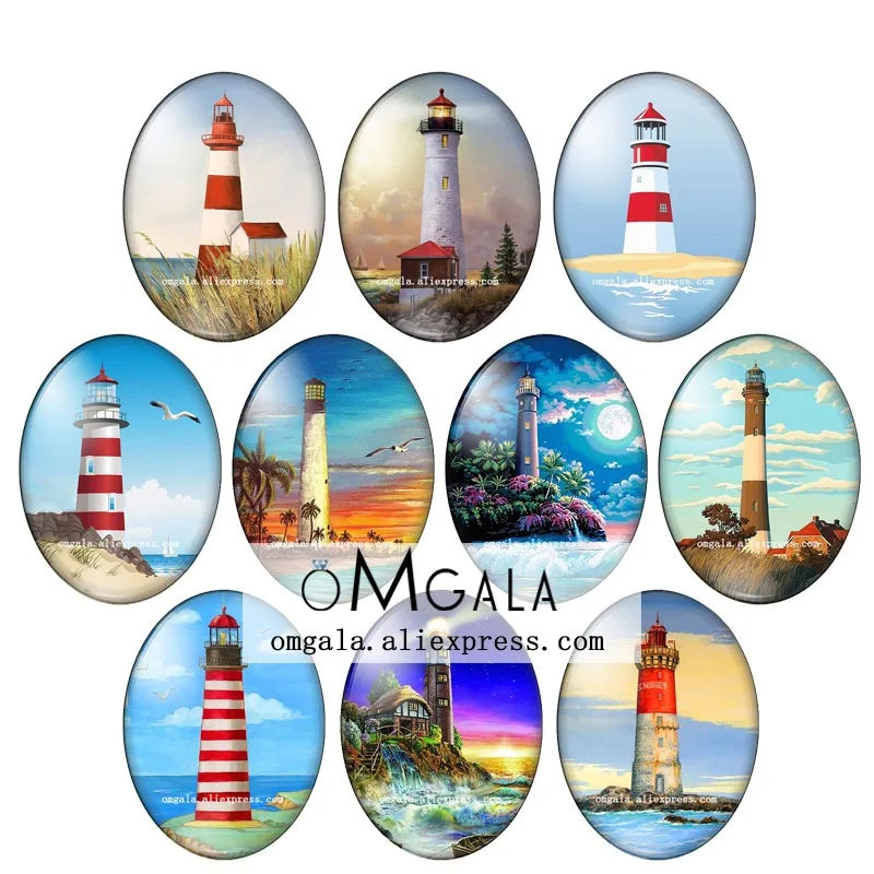 

Картины из мультфильма Lighthourse и Sea Art смешанные 13x1 8 мм/18x2 5 мм/30x40 мм овальные фото стеклянные кабошоны с плоской задней поверхностью фурнитура для изготовления