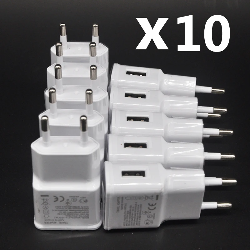 5V 2A EU USB Charger Power Adapter for Samsung Galaxy M21 A10 J3 J5 j7 A3 A5 A7 2016 Note 2 4 5 S4 S6 S7 EDGE 10Pcs/Lot