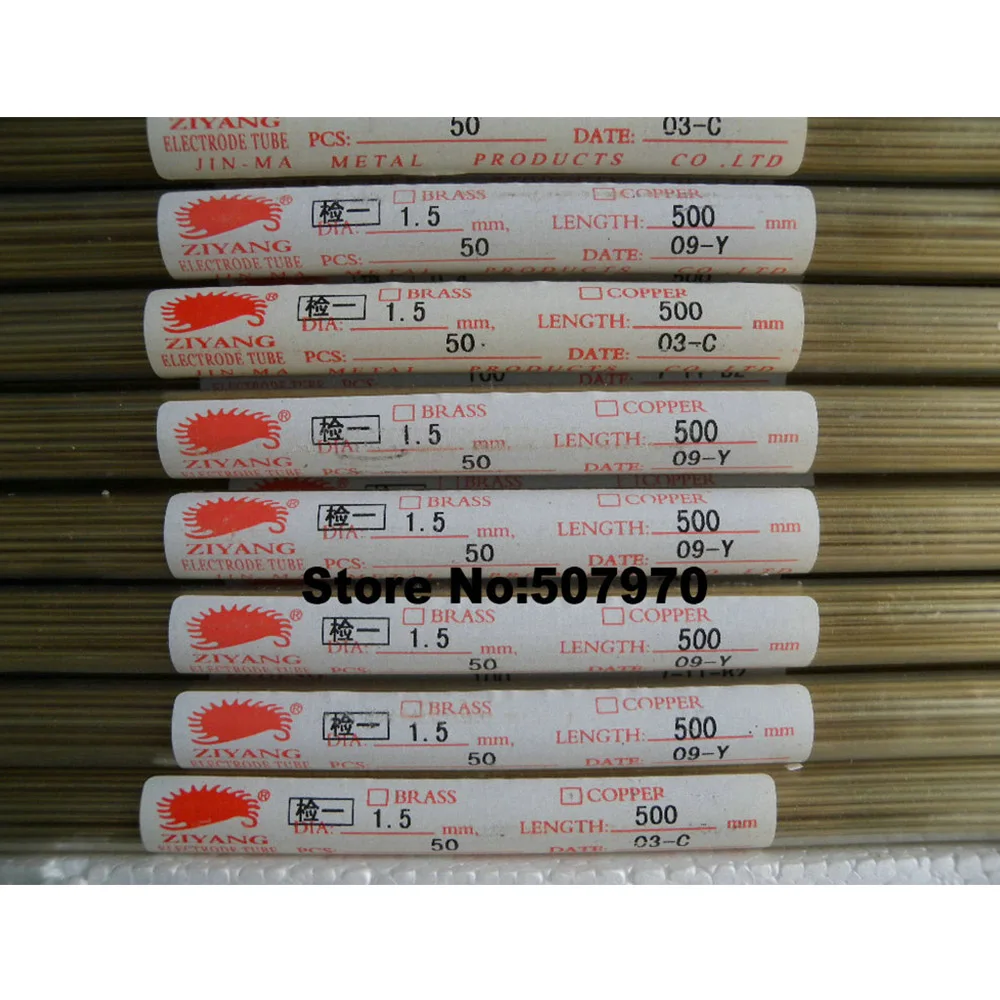 Ziyang Brass Drilling Electrode Tube 1.5*500mm Single Hole for EDM Drilling Hole Machine