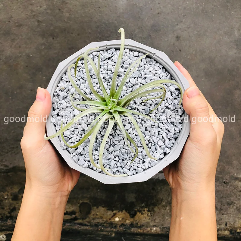 Cement Planter Silicone Molds Big Size Succulent Planting Concrete Vessel Mould Round Cement Flowerpot Mould