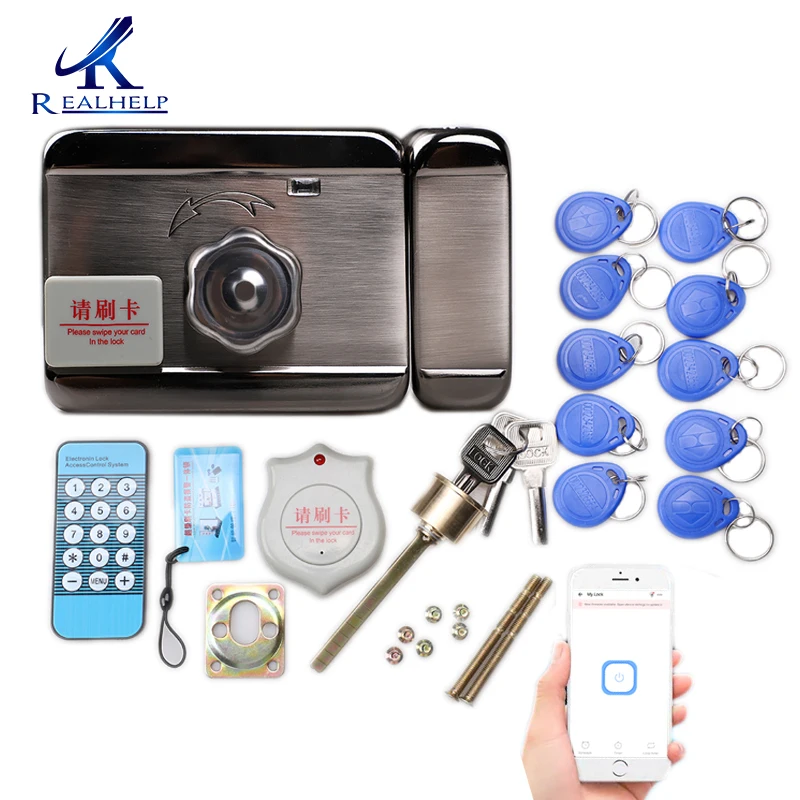 Home WiFi Smart Lock 12V DC Remote Control Electronic Lock ID Card Door Lock App Control Intelligent Networking Home RFID Lock