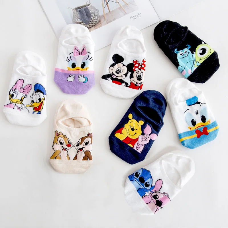 8 Pairs/lot Korea Style Women Socks Kawaii Cute Cartoon Socks  Mouse Duck Fox animal ankle Socks Cotton Invisible socks