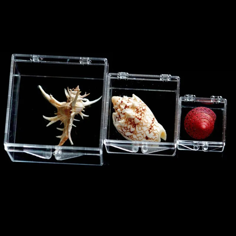 Transparent Plastic Small Box Square Collection Clear Display Mini Jewelry/Beads/Crafts Storage Box Case Container Desktop