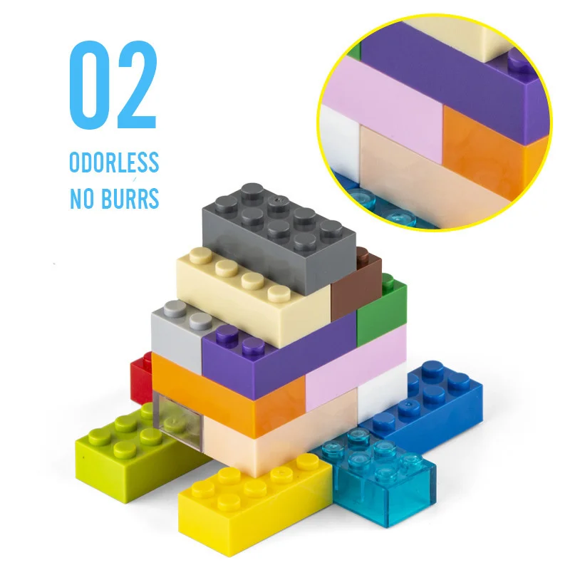 40 pezzi di blocchi di costruzione 2x4 punti creatività educativa piccolo arcobaleno mattone compatibile con blocchi di costruzione di marca giocattolo per bambini