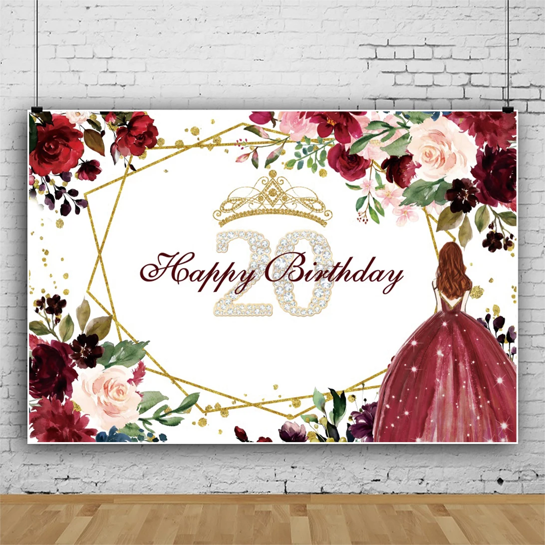 誕生日の写真の背景美しい花のプリンセスポートレートカスタム写真背景家族のパーティーの装飾写真スタジオ