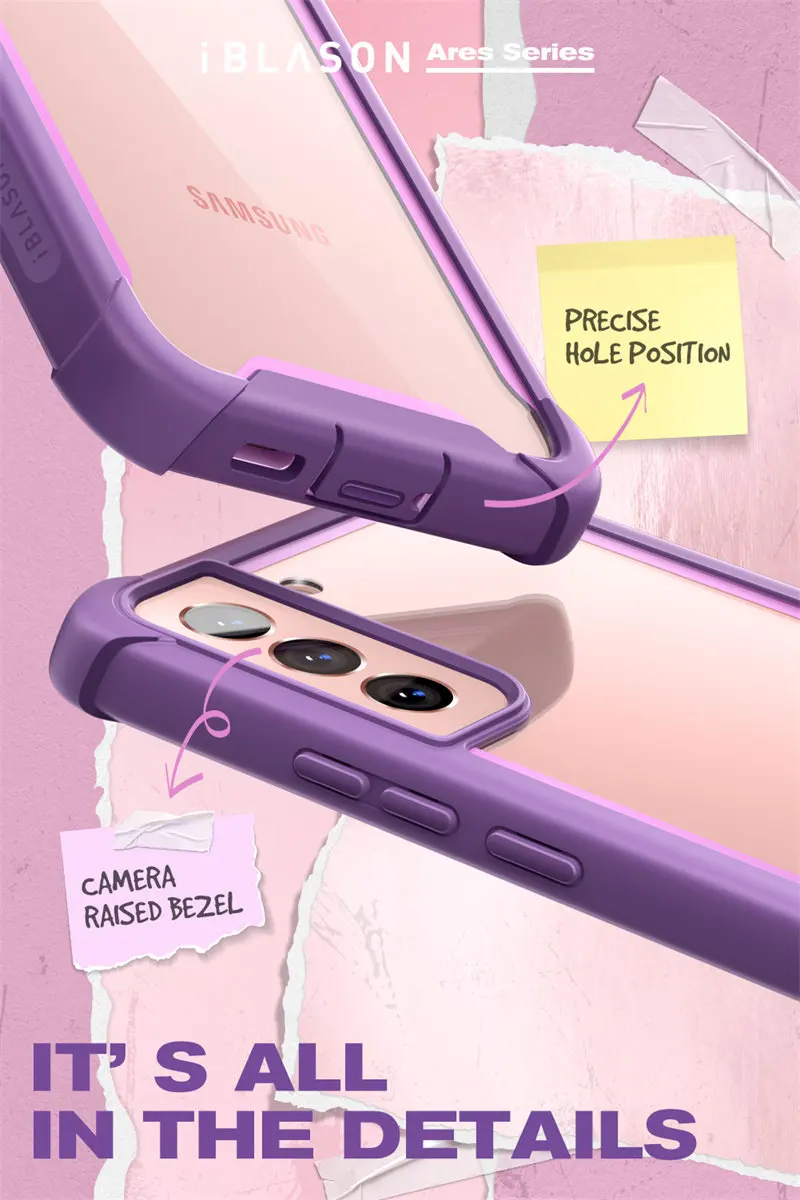 For Samsung Galaxy S22 Case 6.1inch (2022 Release) I-BLASON Ares Full-Body Rugged Bumper Cover WITHOUT Built-in Screen Protector