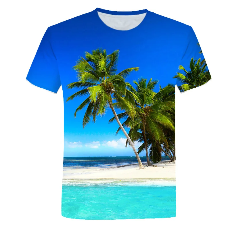 Beautiful Natural Scenery graphic t shirts Summer Casual 3D fashion men\'s t-shirts With Landscape Pattern Print T-shirt Tops