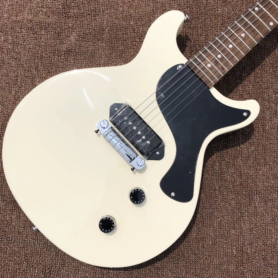 Cream WhiteHoneybee Yellow Color Rosewood Fingerboard Black Pickguard Mahogany Body Free Shipping