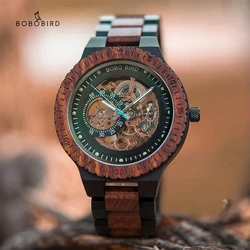 BOBO BIRD Automatic Mechanical Watch Men Relogio Masculino Big Men's Gift Wood Watches Luxury Timepieces erkek kol saati