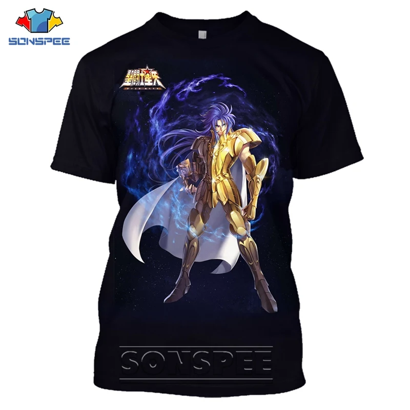 Anime Saint Seiya Series T Shirts Men Women 3D Print Graphics Golden Fashion Tshirty Cartoons Streetwear Casual Summer Tops Tees