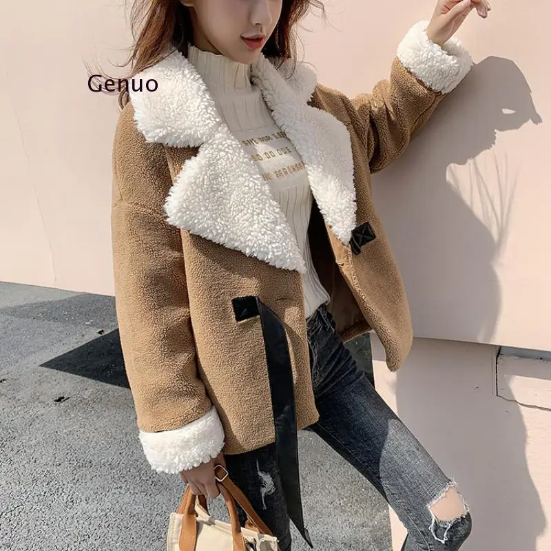 Fashion Thick Warm Fur Coat Women Autumn Winter Leather Jacket Furry Teddy Coat Female Loose Oversize Overcoat