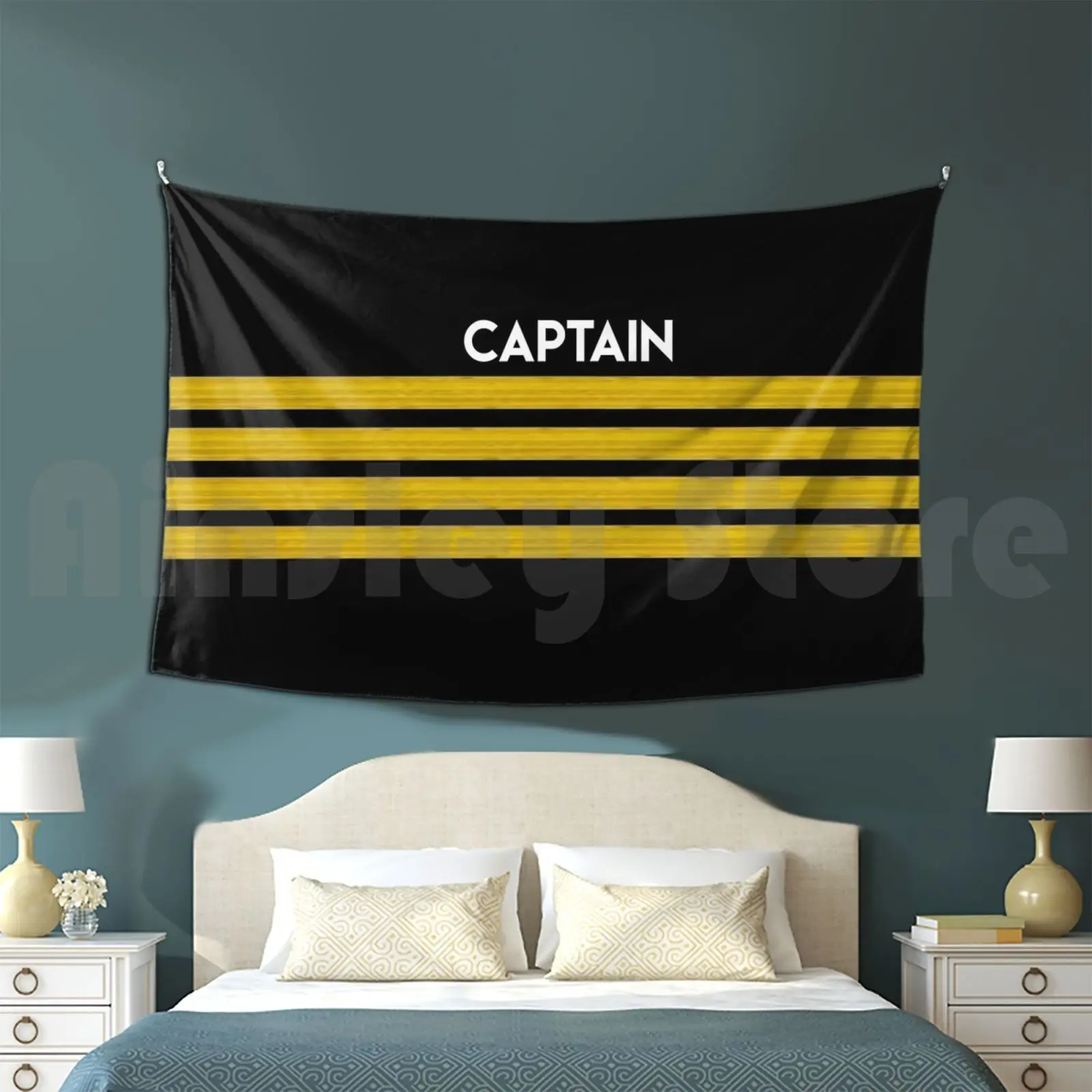 Captain Stripes Tapestry Living Room Bedroom Epaulettes Aviation Stripes Captain Pilot Plane Airbus Airplane Airplane