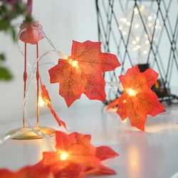 New LED Maple Leaf String Lights Battery USB Christmas Tree Fairy Garlands Curtain light for Xmas Party New Year's decor Gift